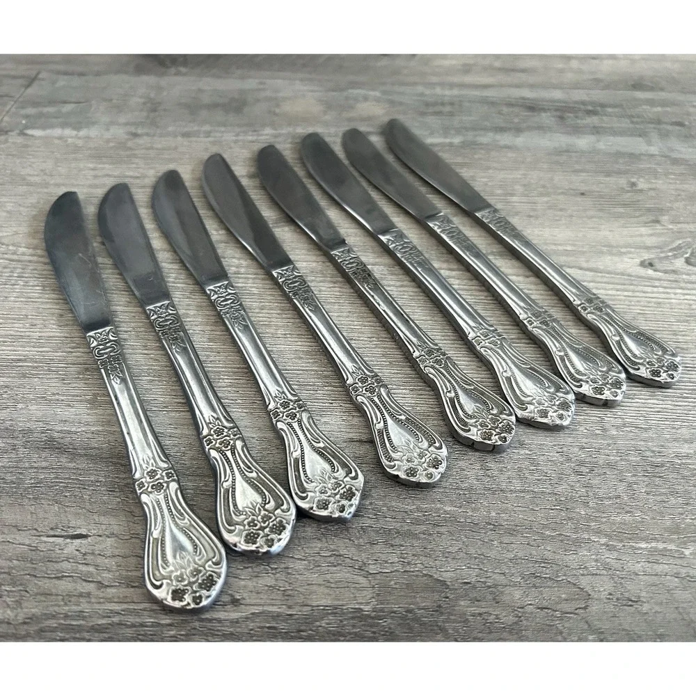 Stanley Roberts‎ Rogers Knives Stainless Valentine Set Of 8 Pierced 8.5